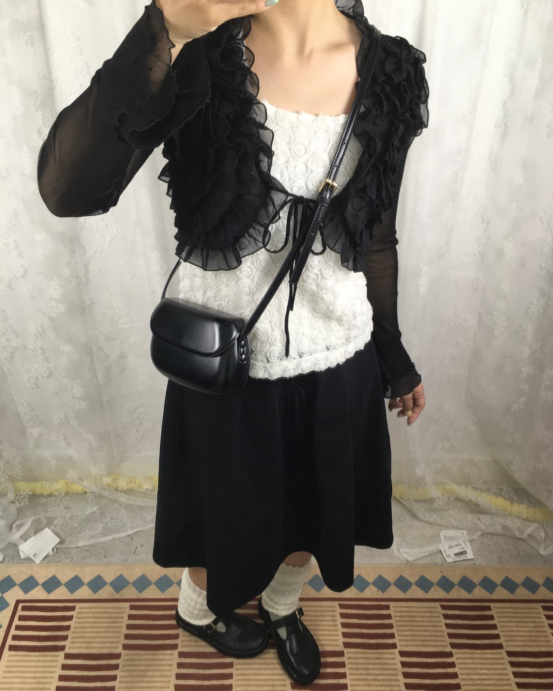 Real leather black mini cross bag 상품이미지1
