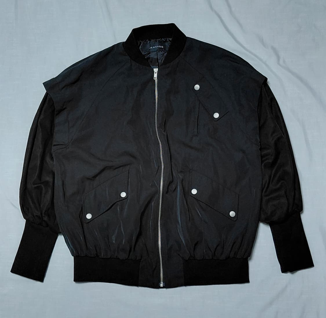 [JEANASIS] 지나시스 오버핏 항공 점퍼 (F사이즈/블랙) 상품이미지1