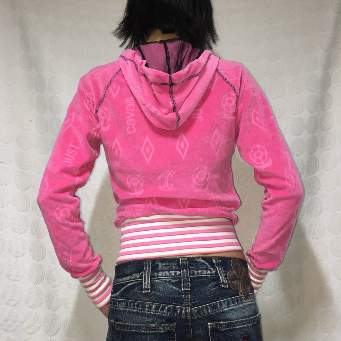 저스트 카발리 핑크 후드 저지 상품이미지4