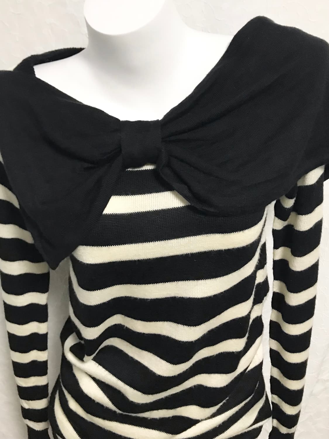 빈티지 lanvin 아카이브 리본 스트라이프 니트 원피스 탑 상품이미지5