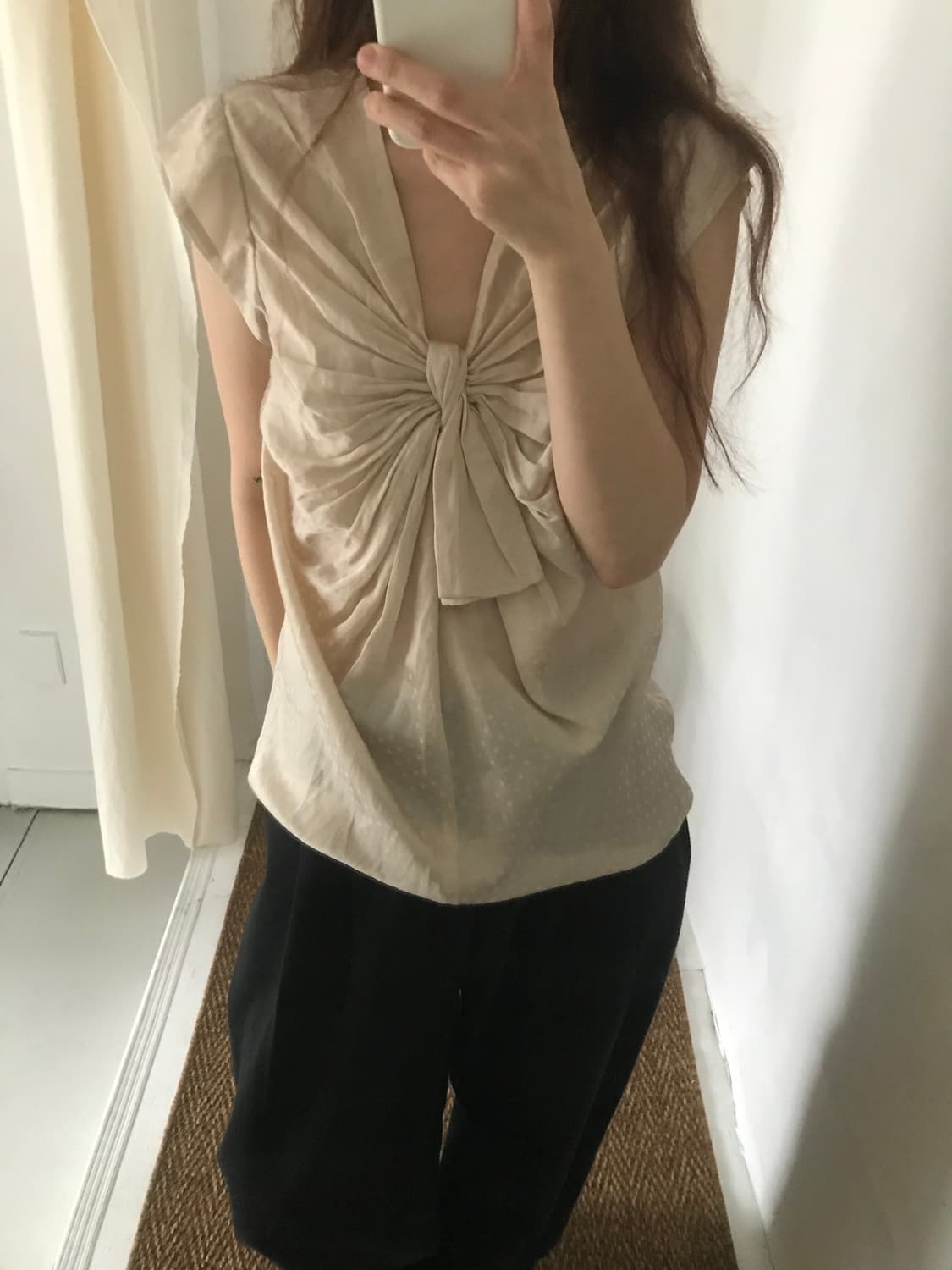 ribbon point blouse 상품이미지1