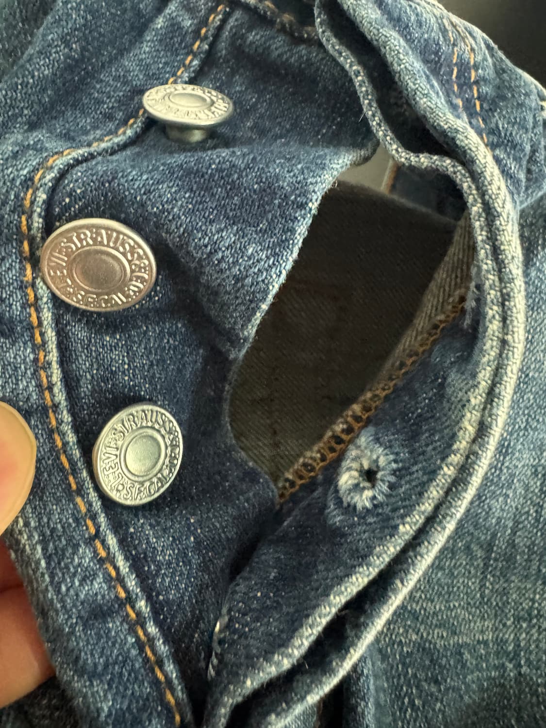 희귀!! 리바이스 00s 빈티지 패치워크 버튼 데님팬츠 29.1인치 상품이미지4
