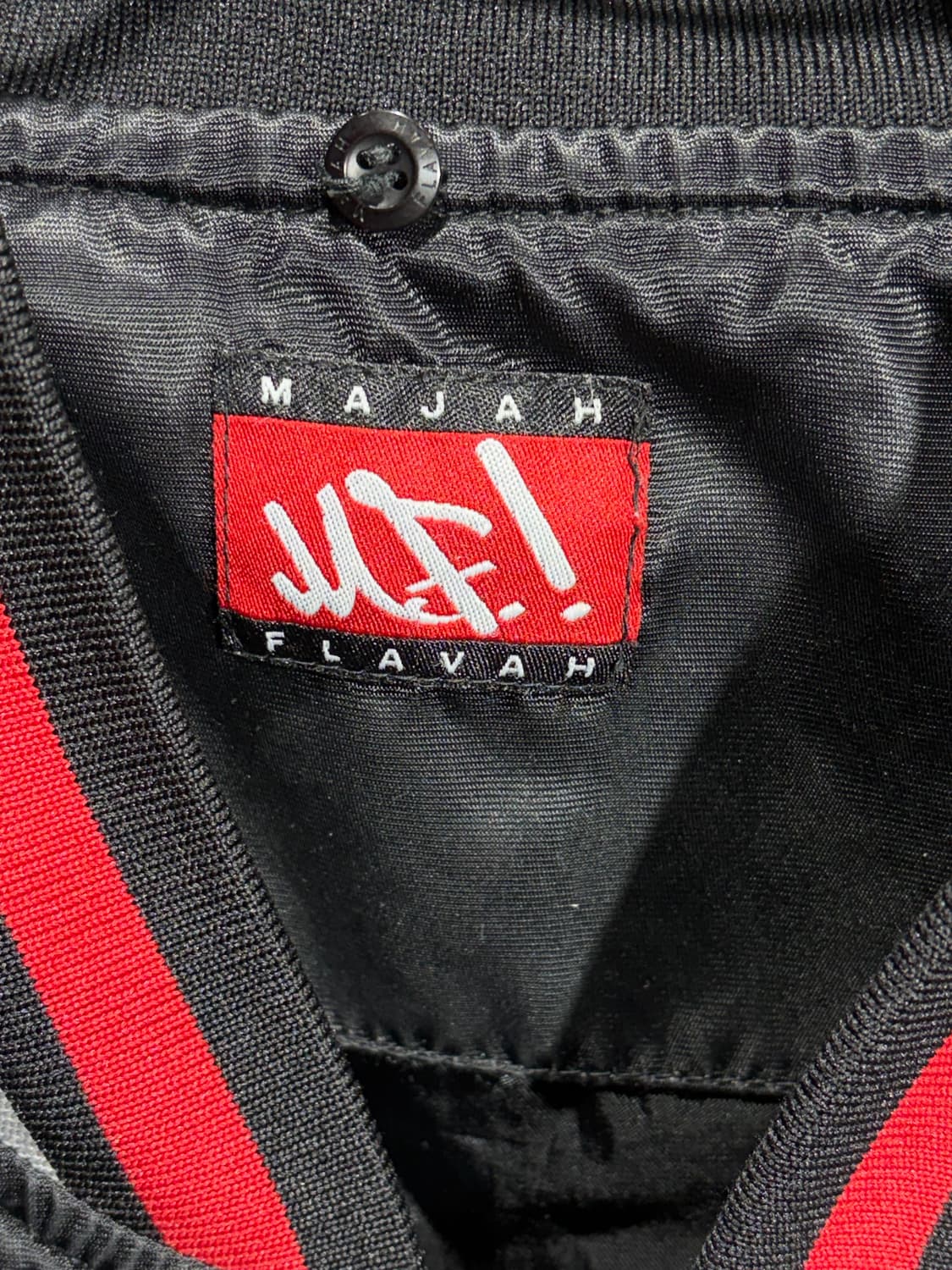 XL 마자플라바 패치 빅로고 레드라인 사틴 자켓 상품이미지5