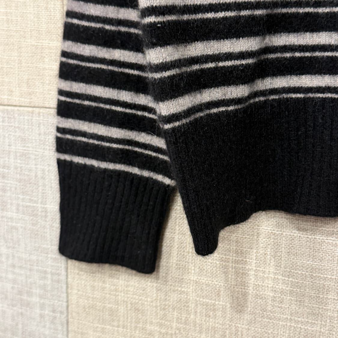 일본빈티지 캐시미어 100% 단가라 브이넥 니트 L 상품이미지4