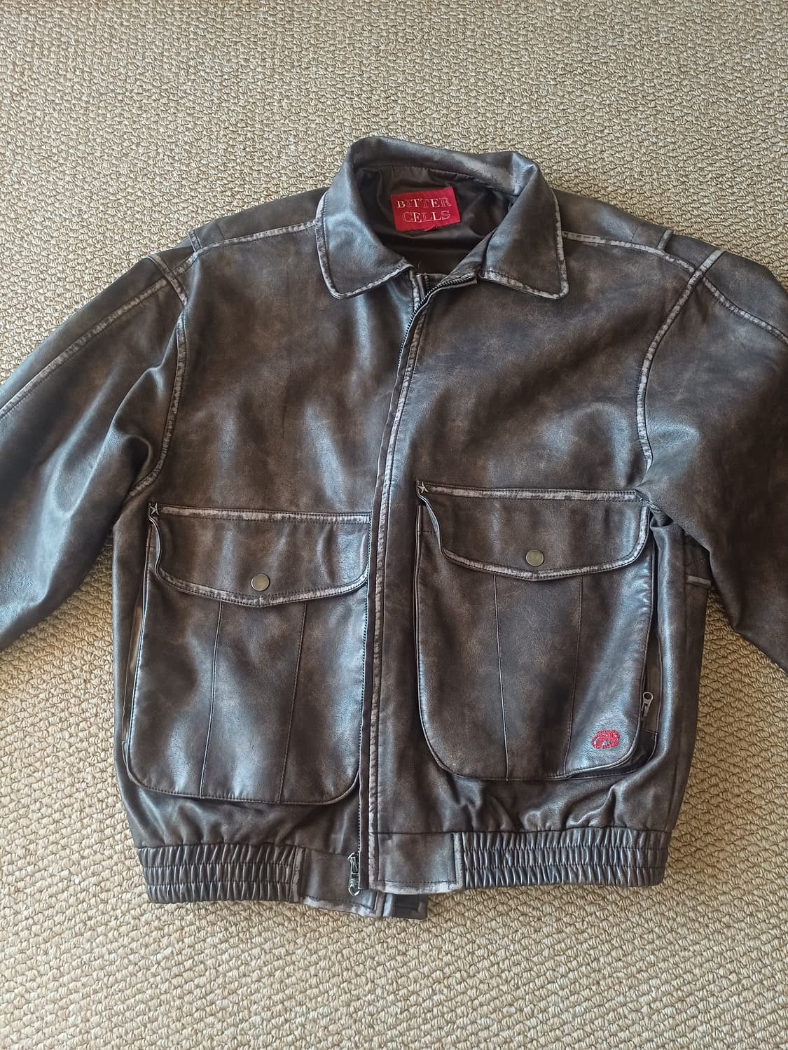 비터셀즈 스타 오버핏 레더자켓 상품이미지1