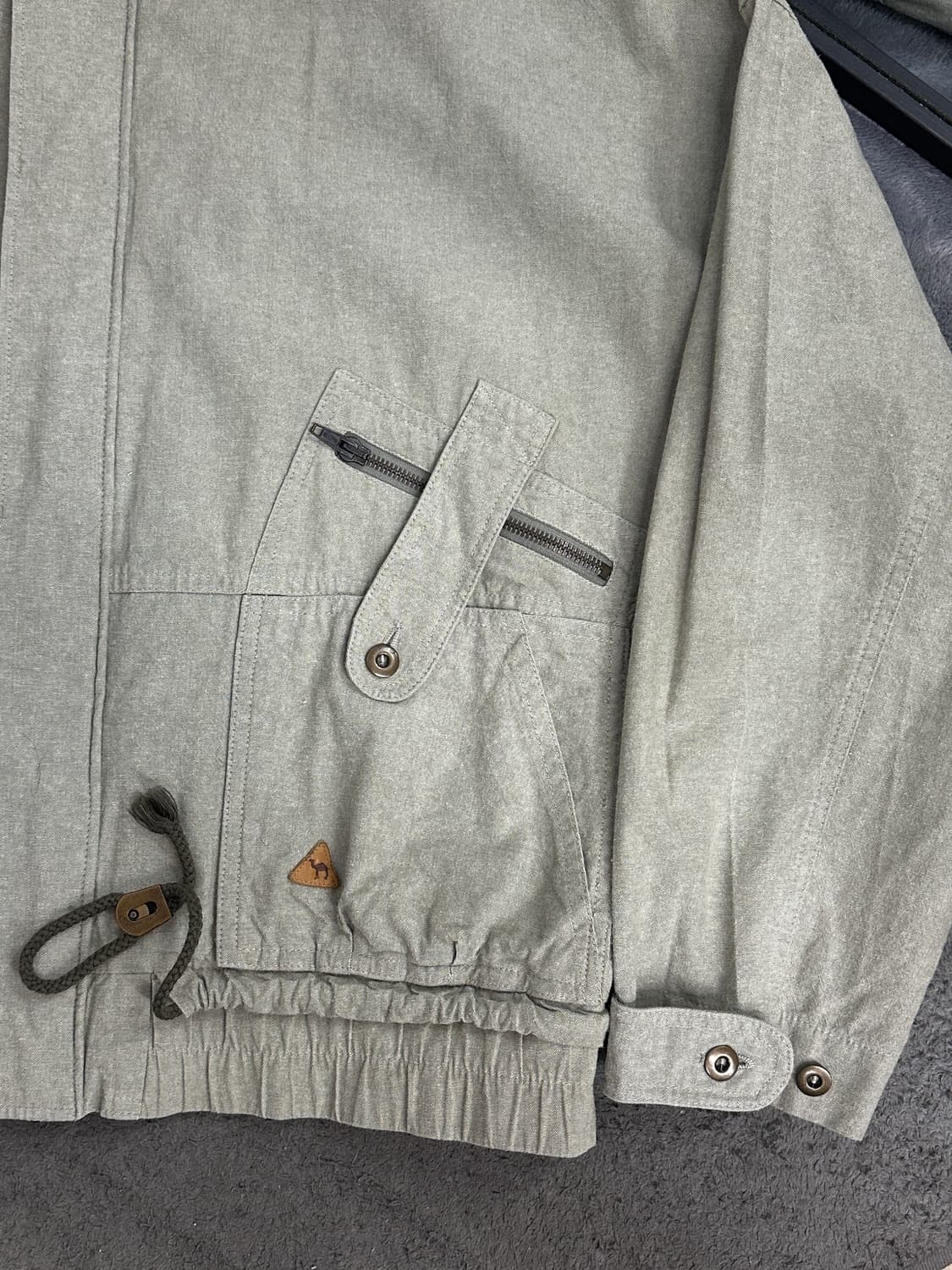 90s Camel 린넨 봄버 자켓 L 상품이미지3