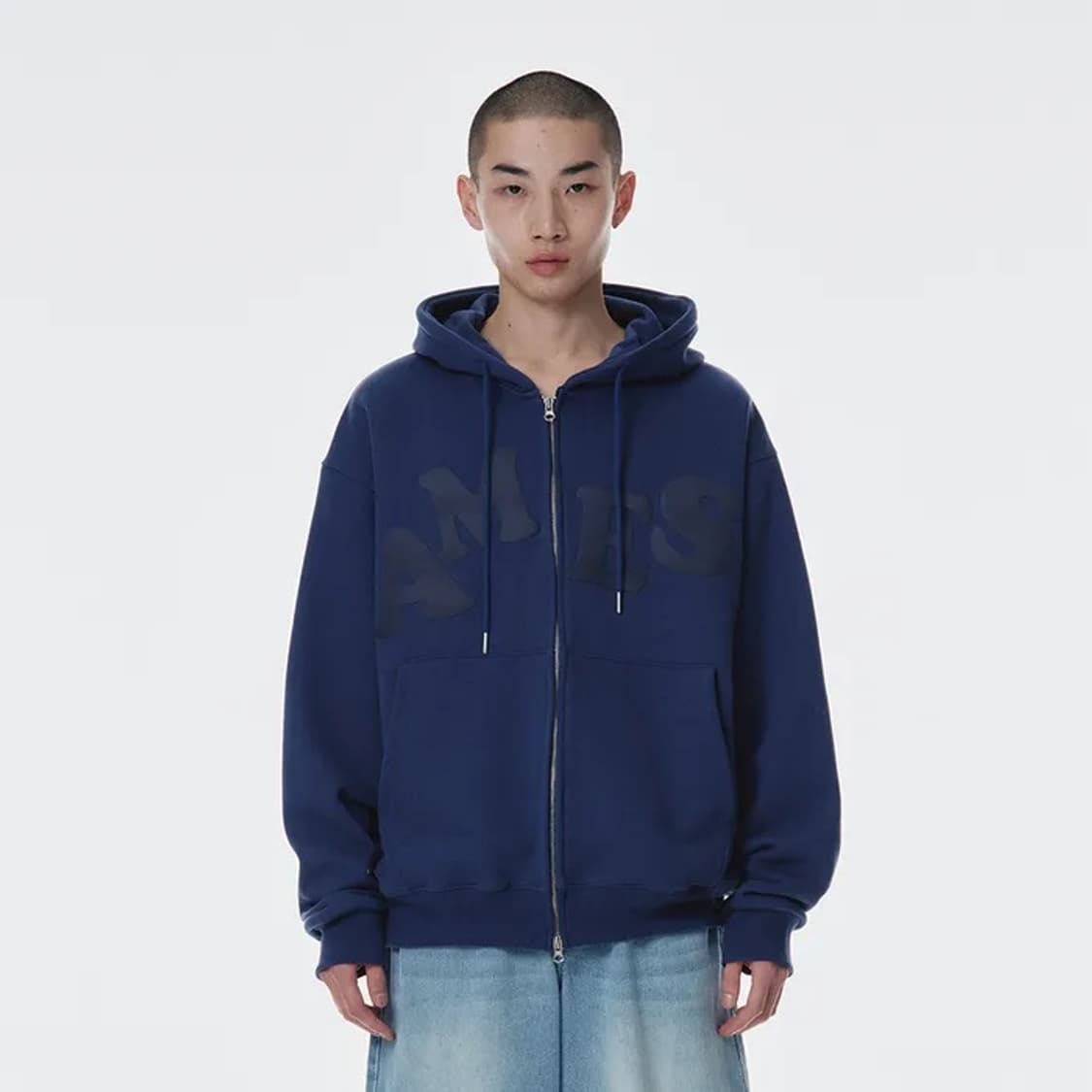 (아메스 월드와이드) BIG TYPO HOODIE ZIP UP BLUE 상품이미지1