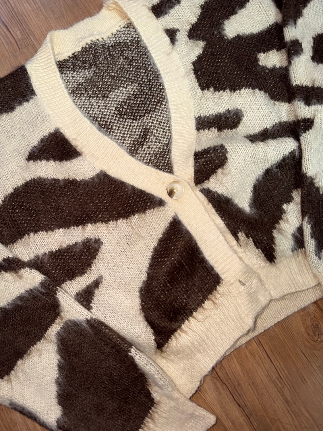 브라운 지브라 퍼 가디건 상품이미지2