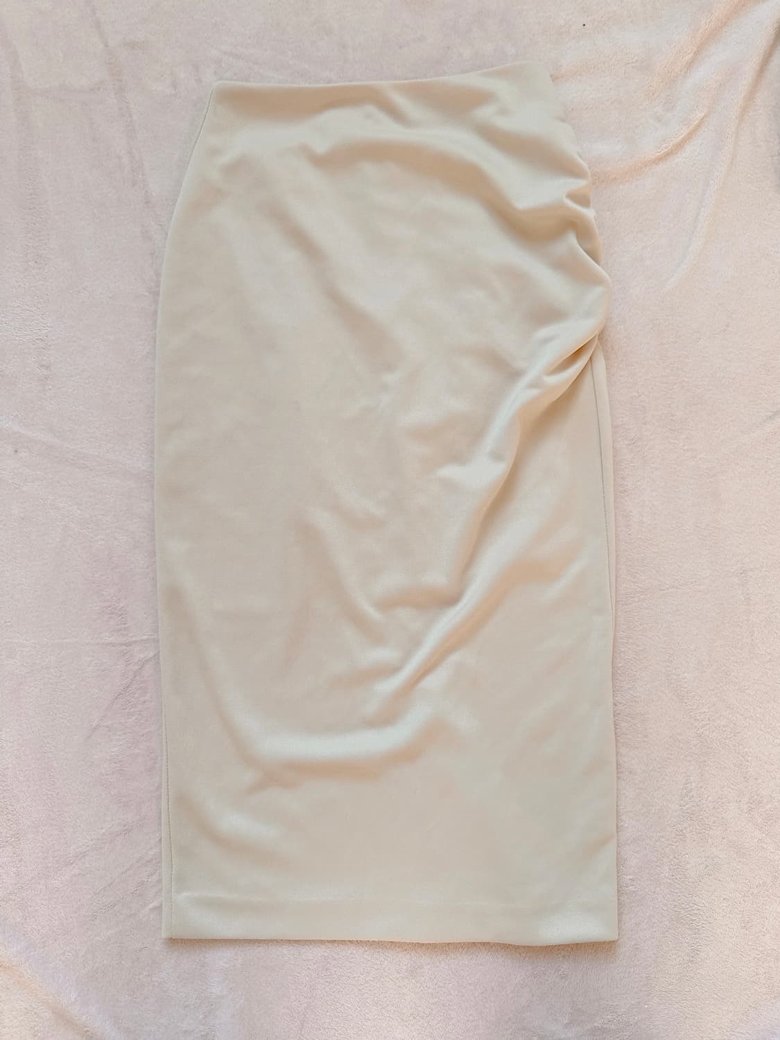 크림베이지 셔링 롱 스커트 상품이미지2