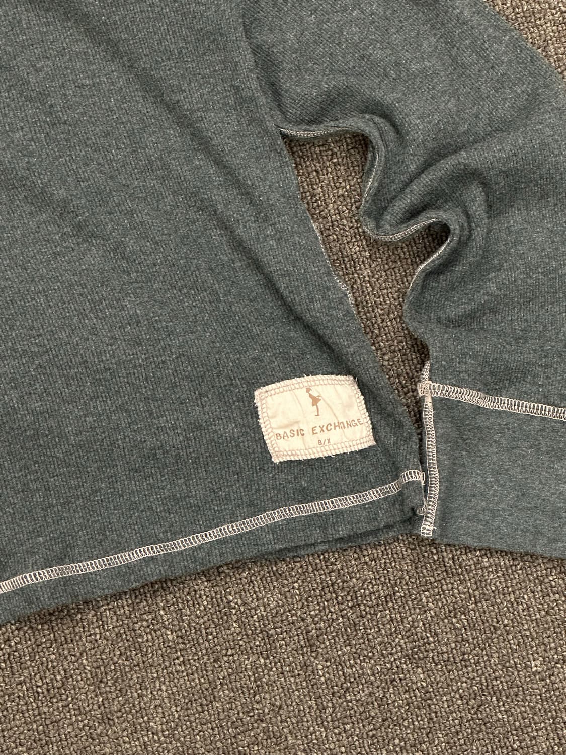 XL)Japanese vintage 여성 스냅 버튼 그레이 후디 상품이미지5