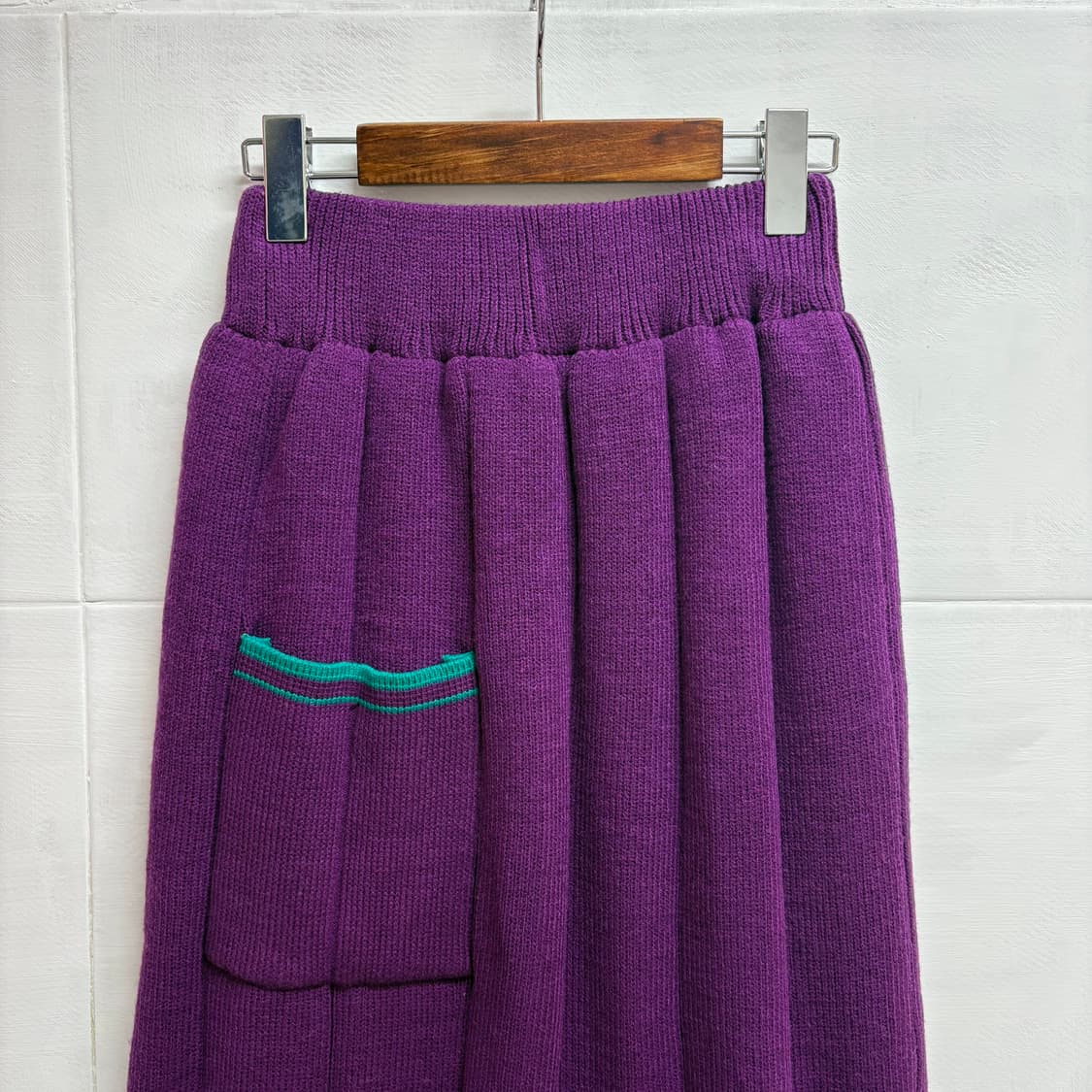 퍼플 민트 캐시 혼방 키치 니트 롱 스커트 (JPN) 상품이미지2