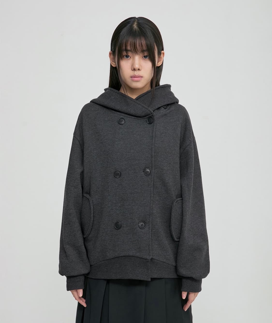 플레어업 더블후디 차콜 Double hoodie 상품이미지1