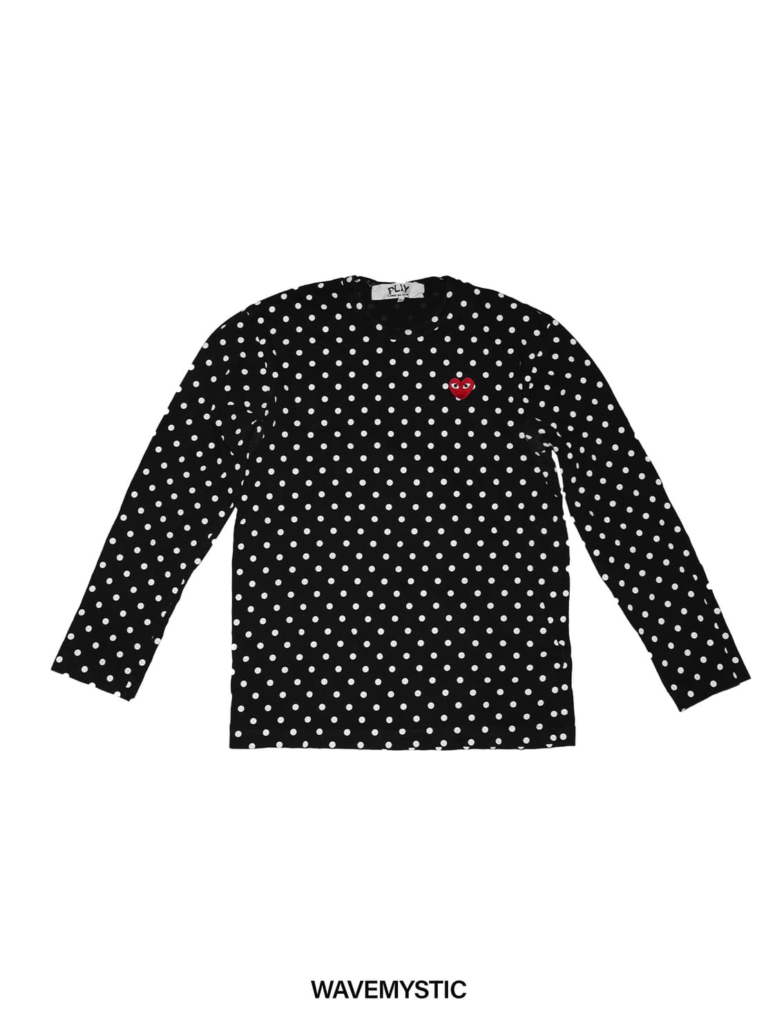 꼼데가르송 도트 긴팔 티셔츠 블랙 상품이미지1