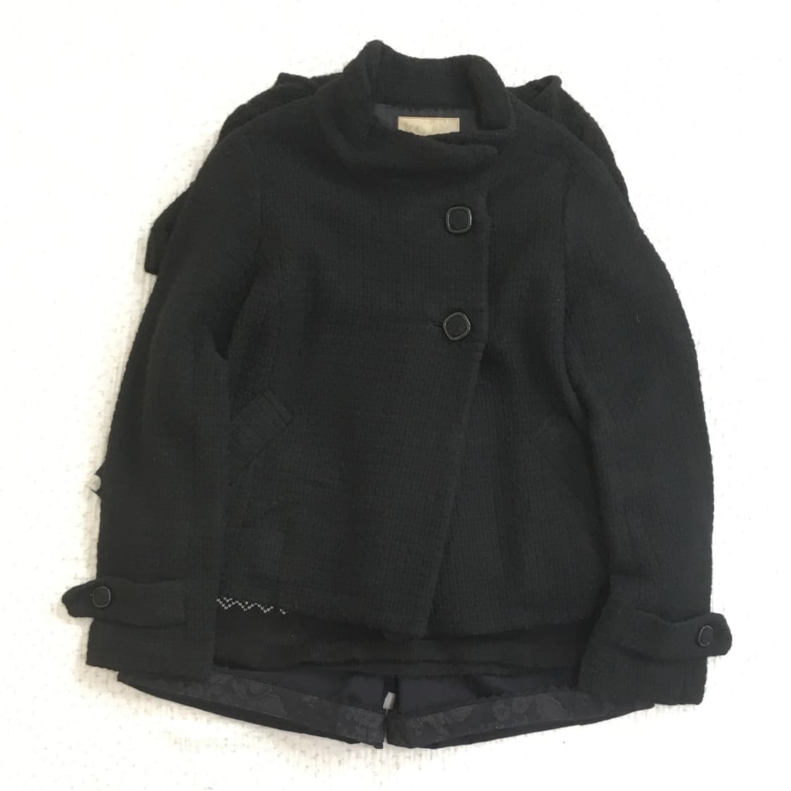 JPN/ 블랙숏코트 모리걸블랙코트 스탠드넥코트 블랙하프코트 상품이미지1