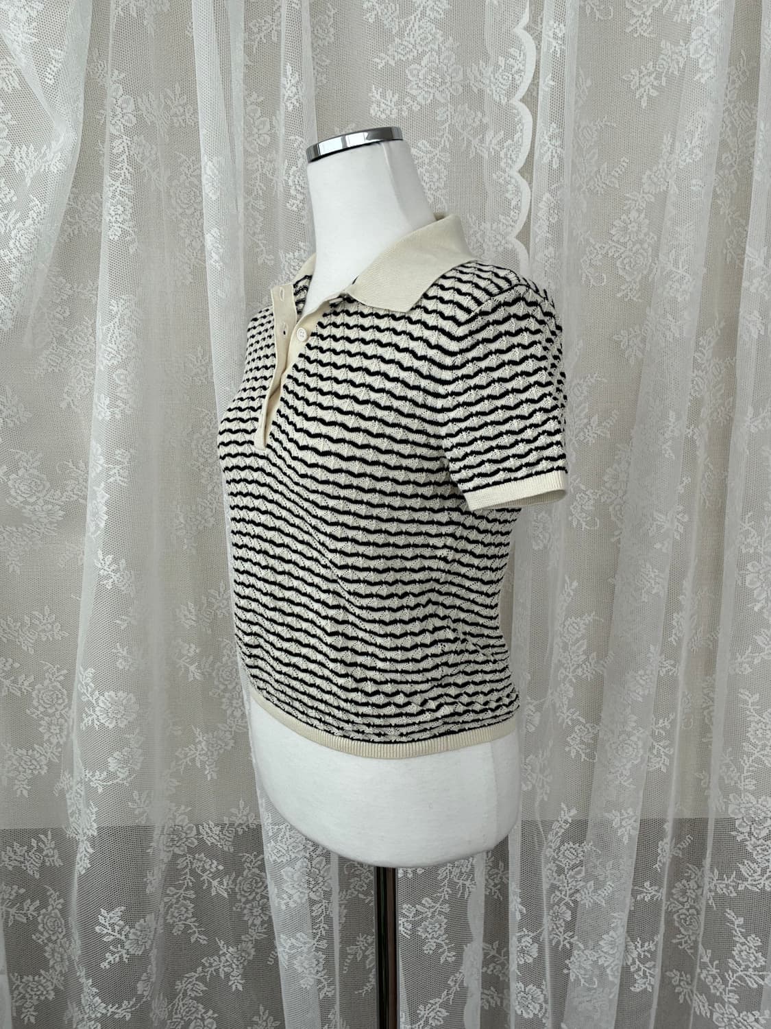 S) 클럽모나코 24년 다이아몬드 포인텔 폴로 니트 상품이미지2