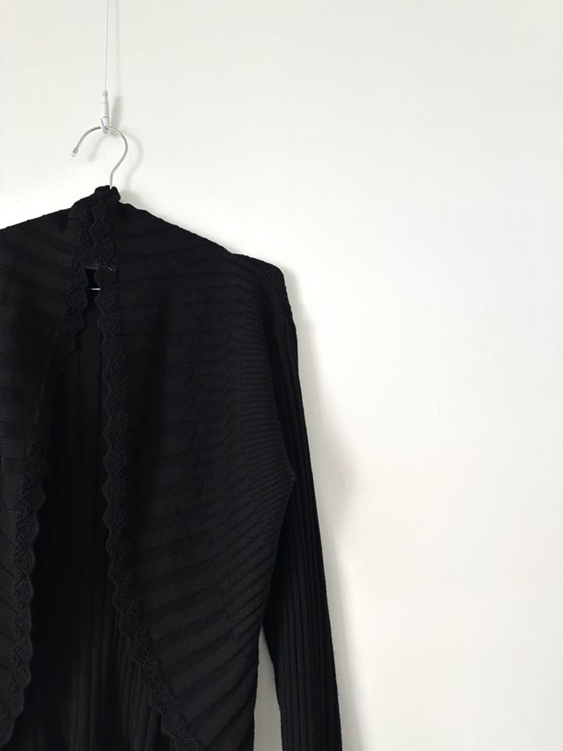 Embroidery open cardigan / black 상품이미지6