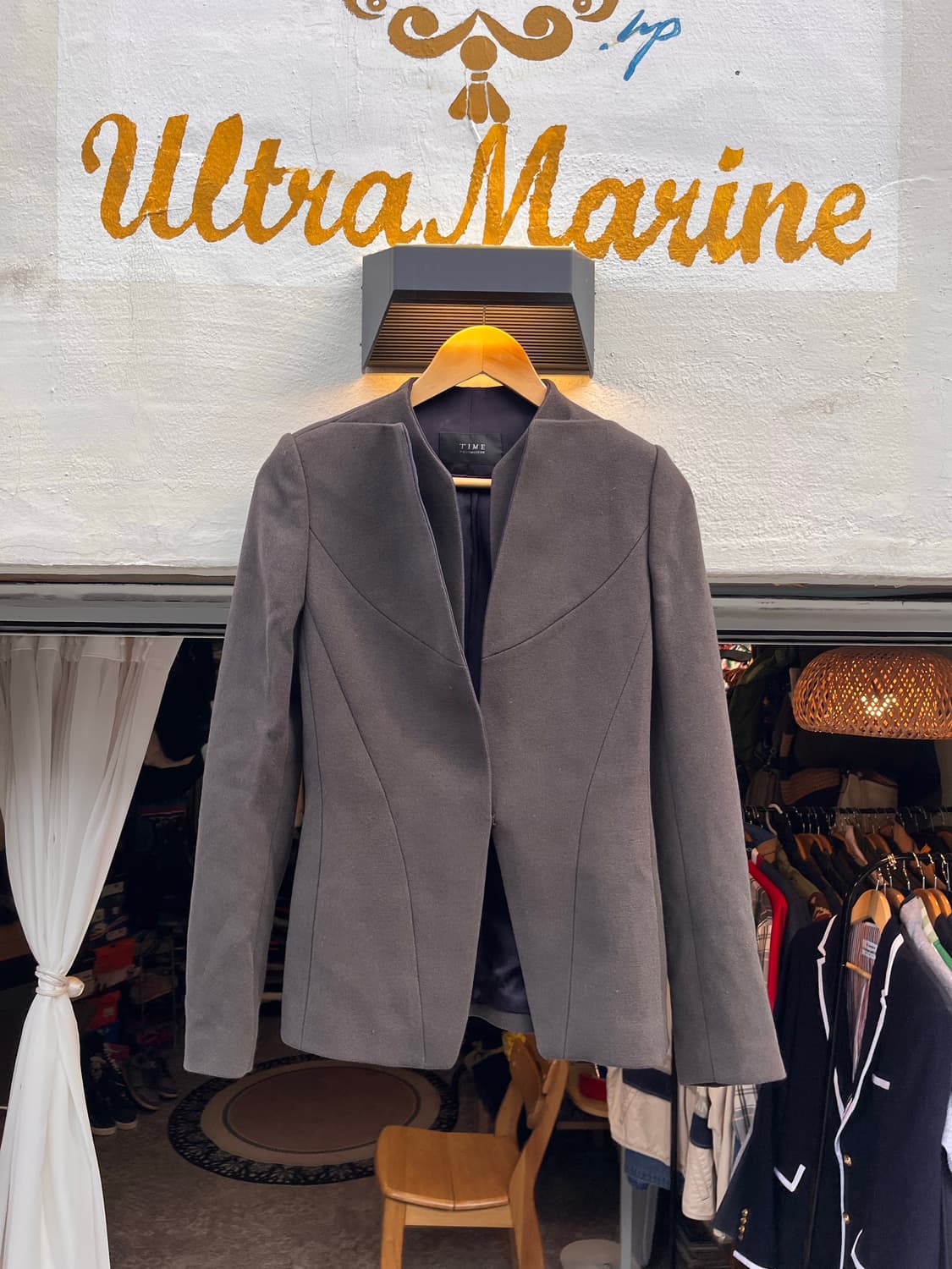 타임 노카라 슬림핏 자켓 상품이미지1