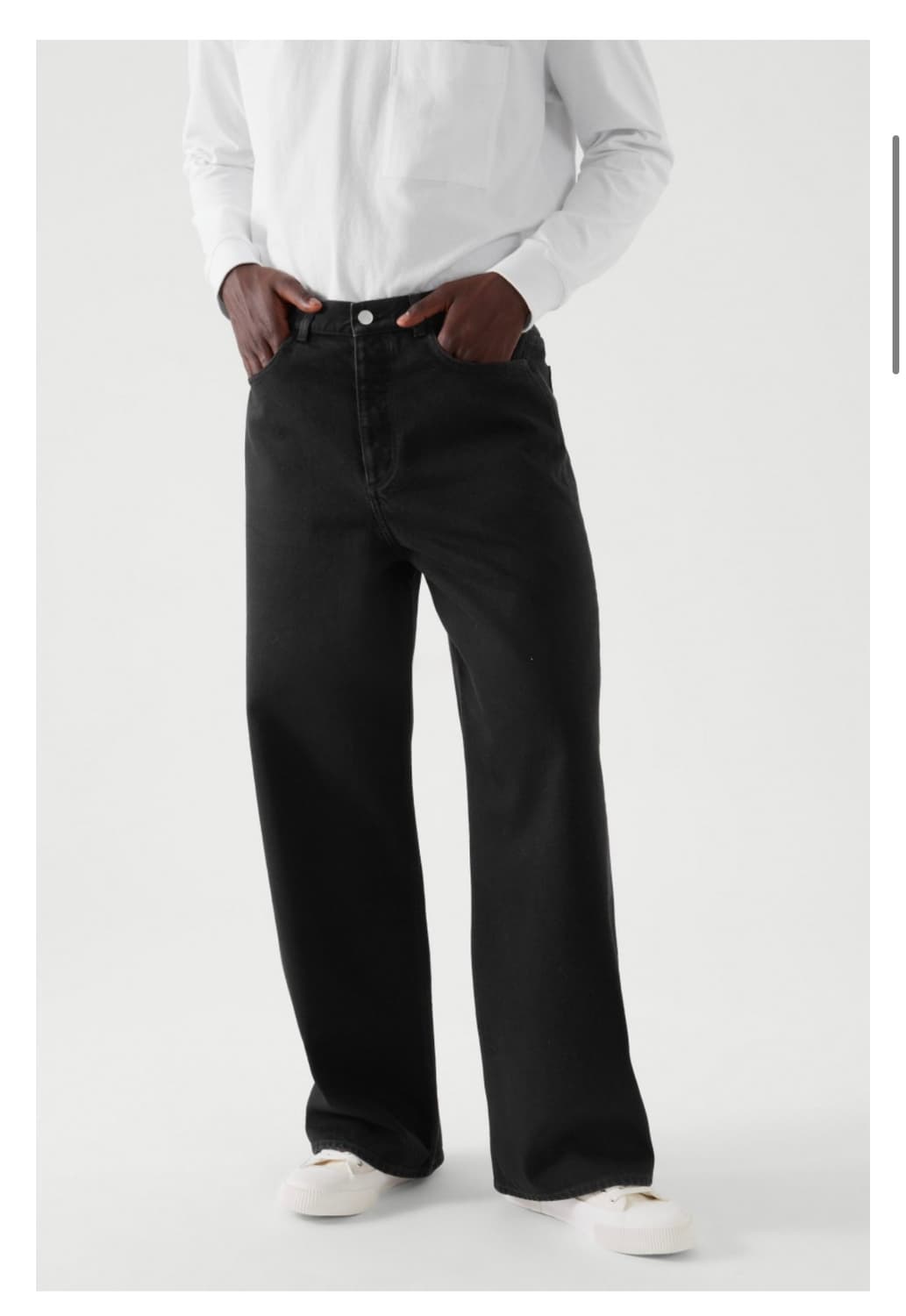 COS 코스 남성 릴랙스드 와이드 레그 진 블랙 eur44 상품이미지1