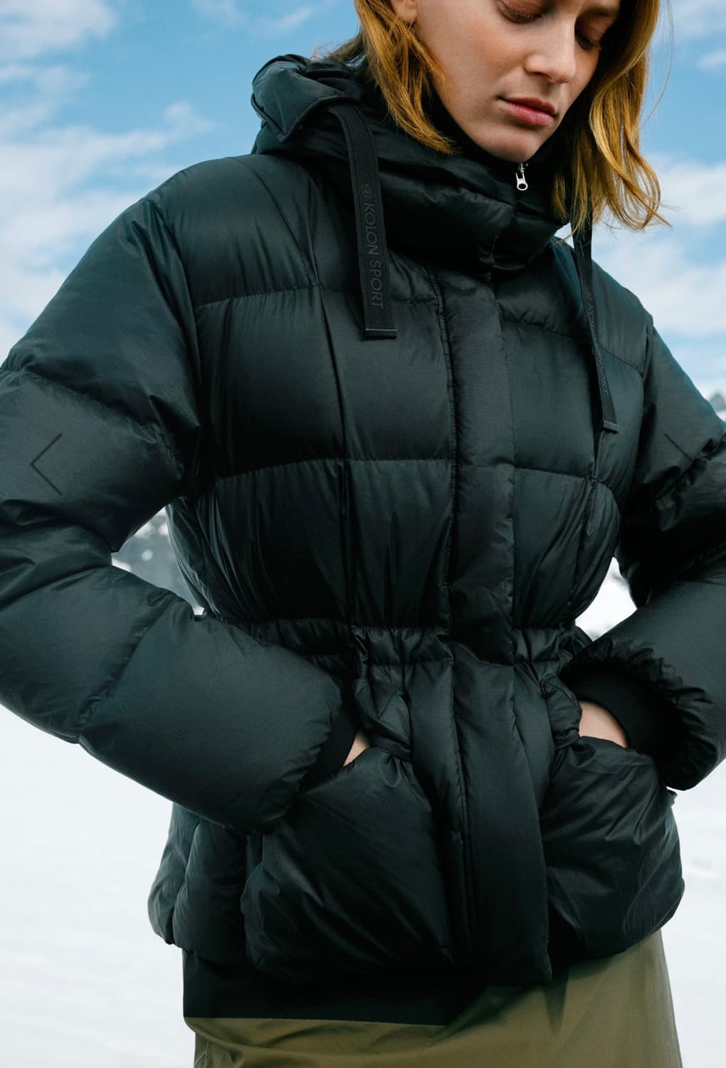 코오롱스포츠 여성 푸퍼 다운_블랙 상품이미지1