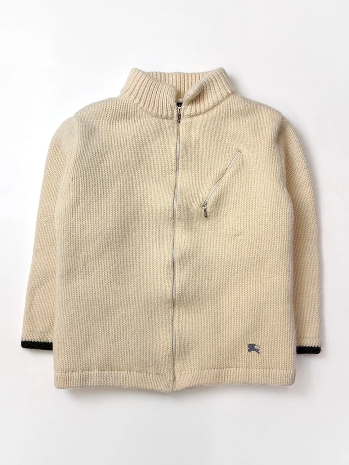 버버리 블랙라벨 00's 재팬 양모 니트 집업 가디건 PN5689 상품이미지1