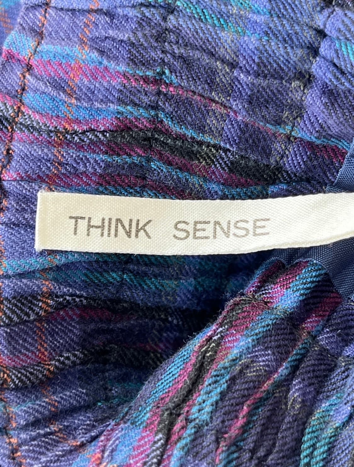 THINK SENSE 퍼플 체크 플레어 스커트 상품이미지4