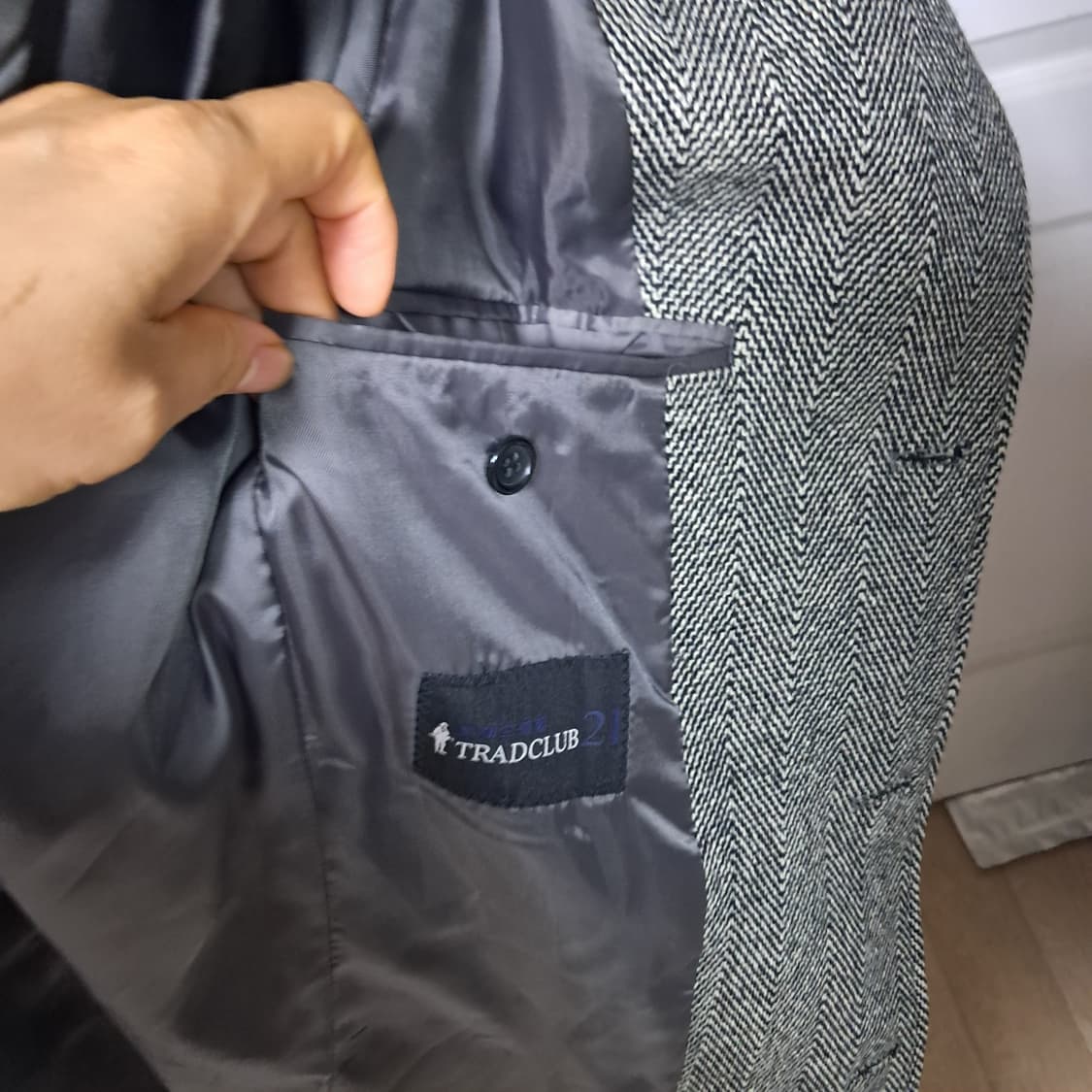 트래드클럽 남성 헤링본 모100% 코트 95 상품이미지5