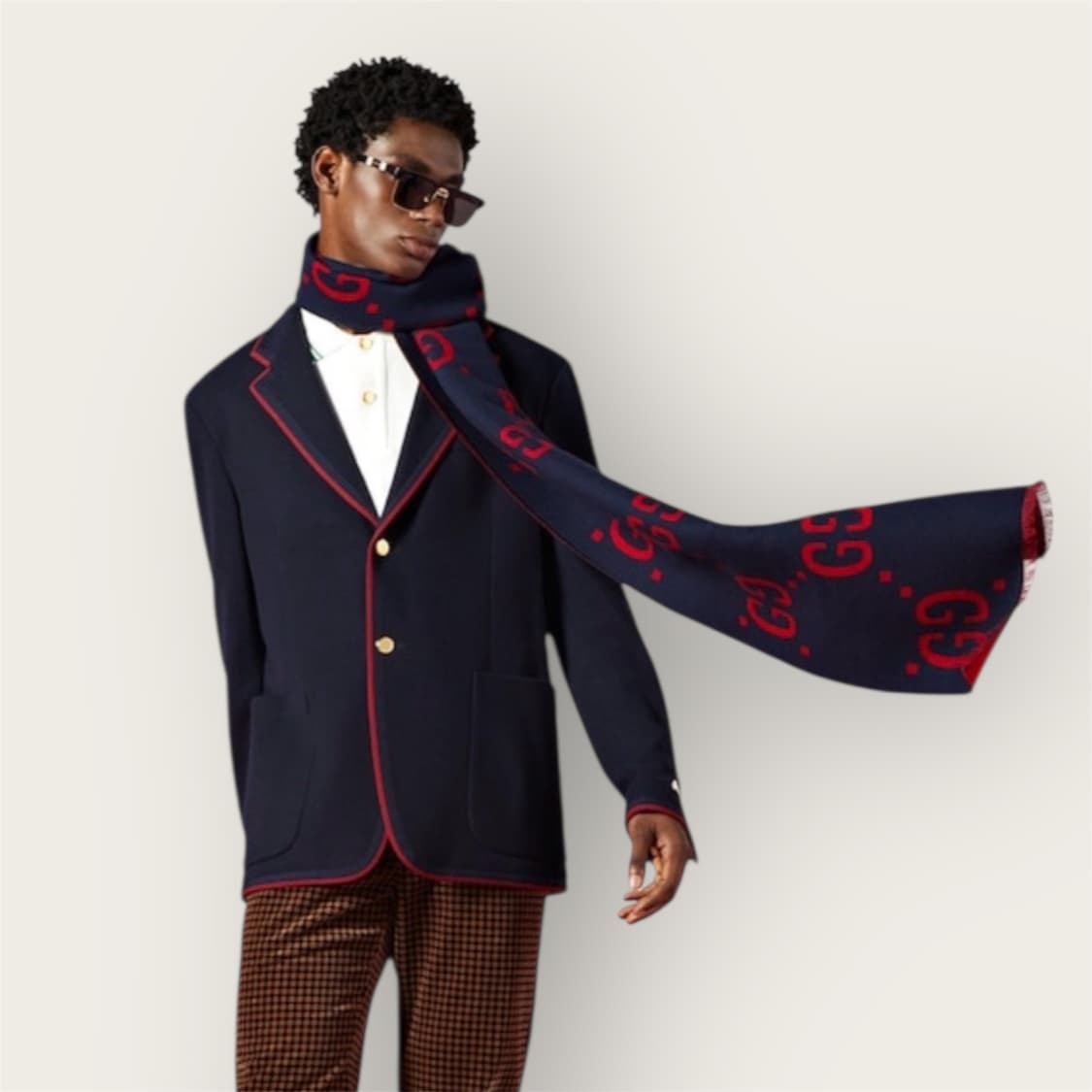 구찌 24FW GG 자카드 울 실크 블랜드 머플러 상품이미지1