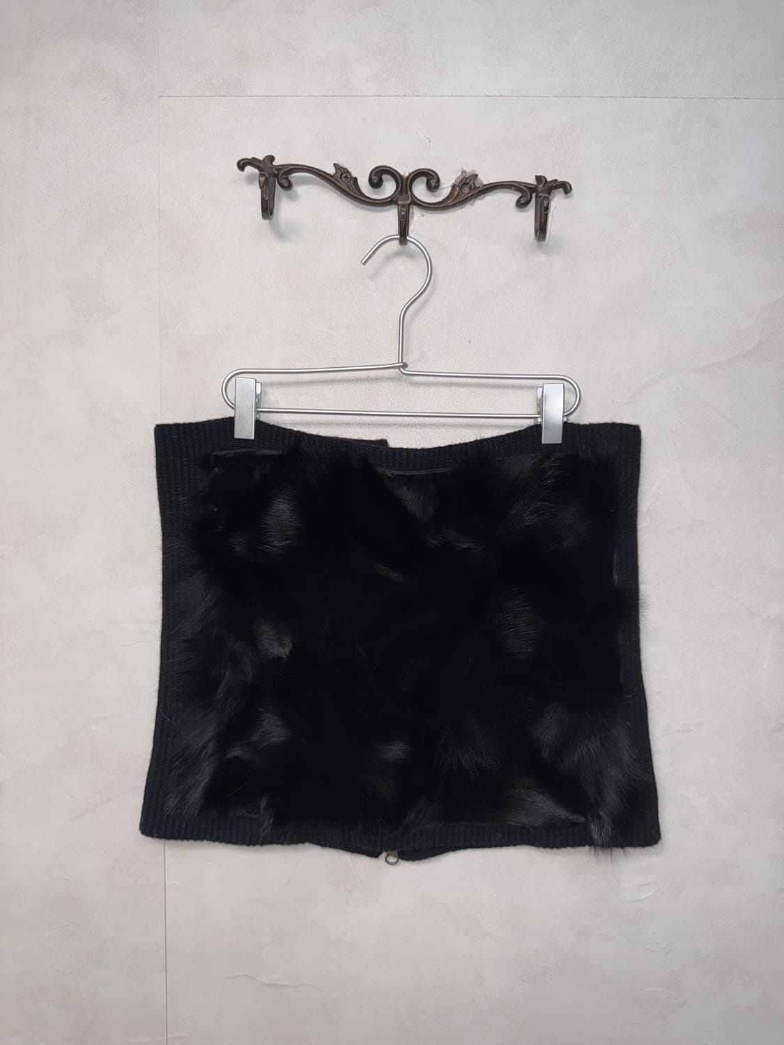 Black fox fur knit warmer /top/skirt 상품이미지1