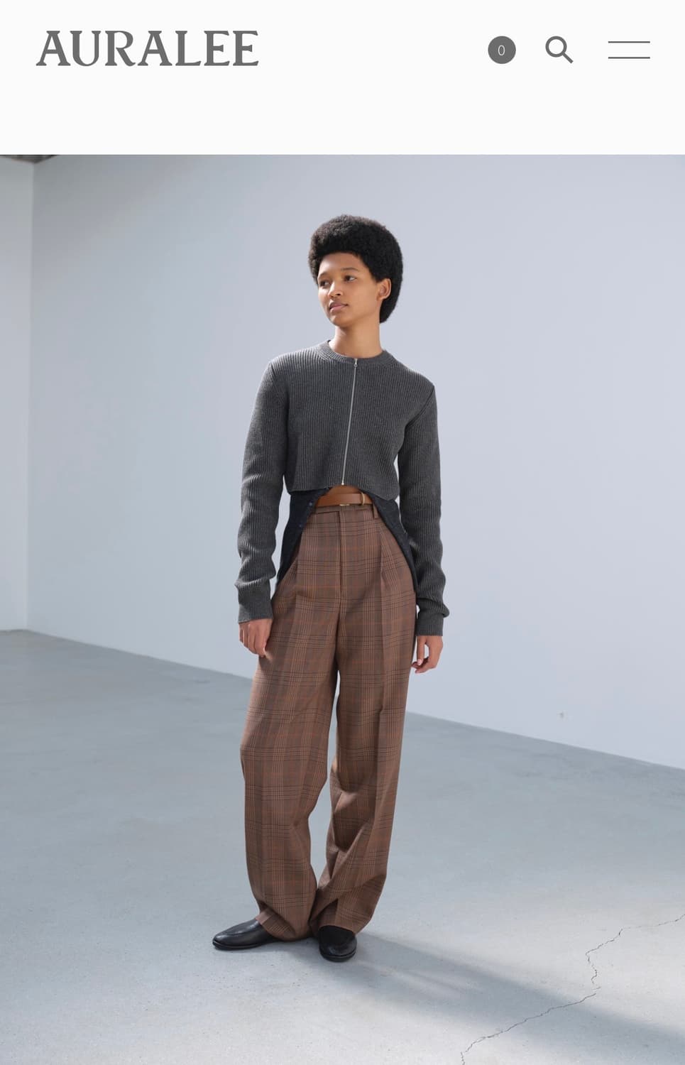 오라리 울1 니트 집업 자켓 그레이 여성  상품이미지7