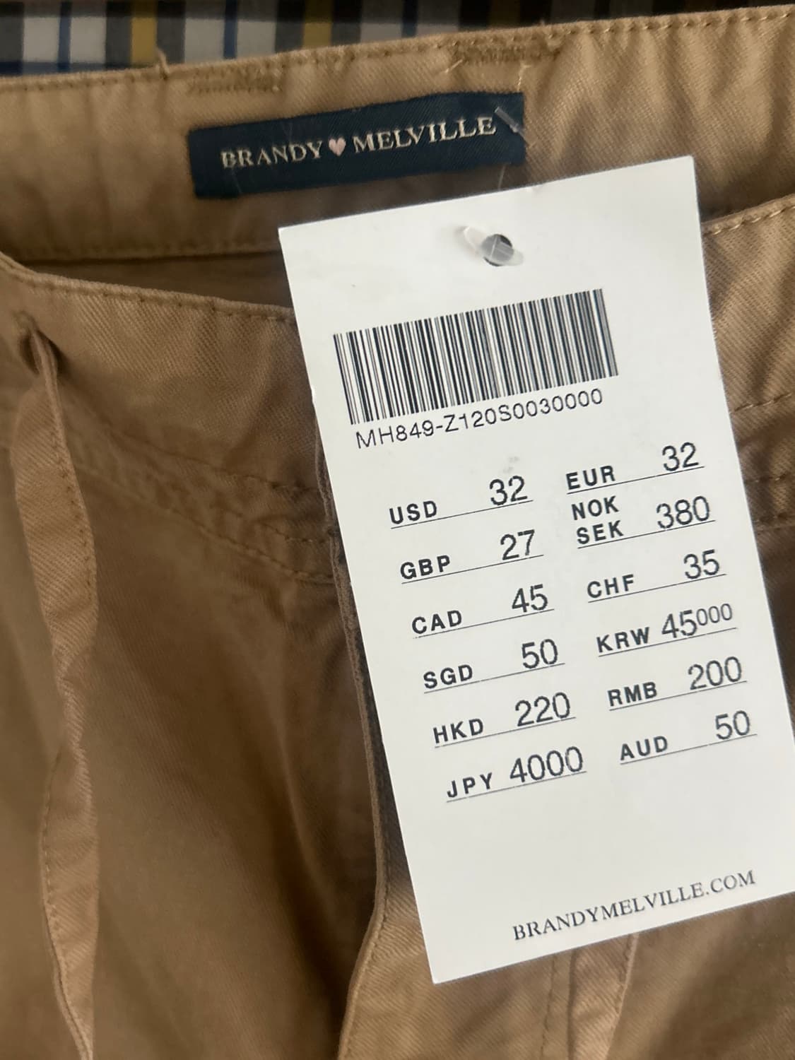 brandy melville 카고 카프리 팬츠 상품이미지2