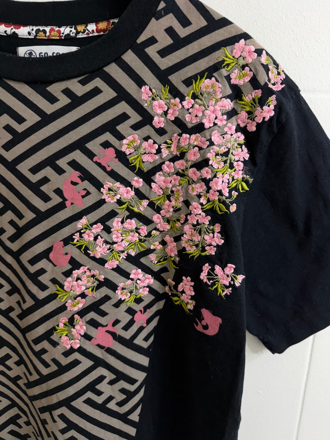 고쿠 오리엔탈 프린팅 자수 반팔 티셔츠 상품이미지6