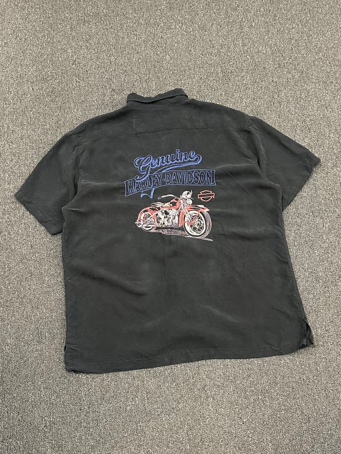 2XL)할리데이비슨 빈티지 자수 블랙 반팔셔츠 상품이미지5