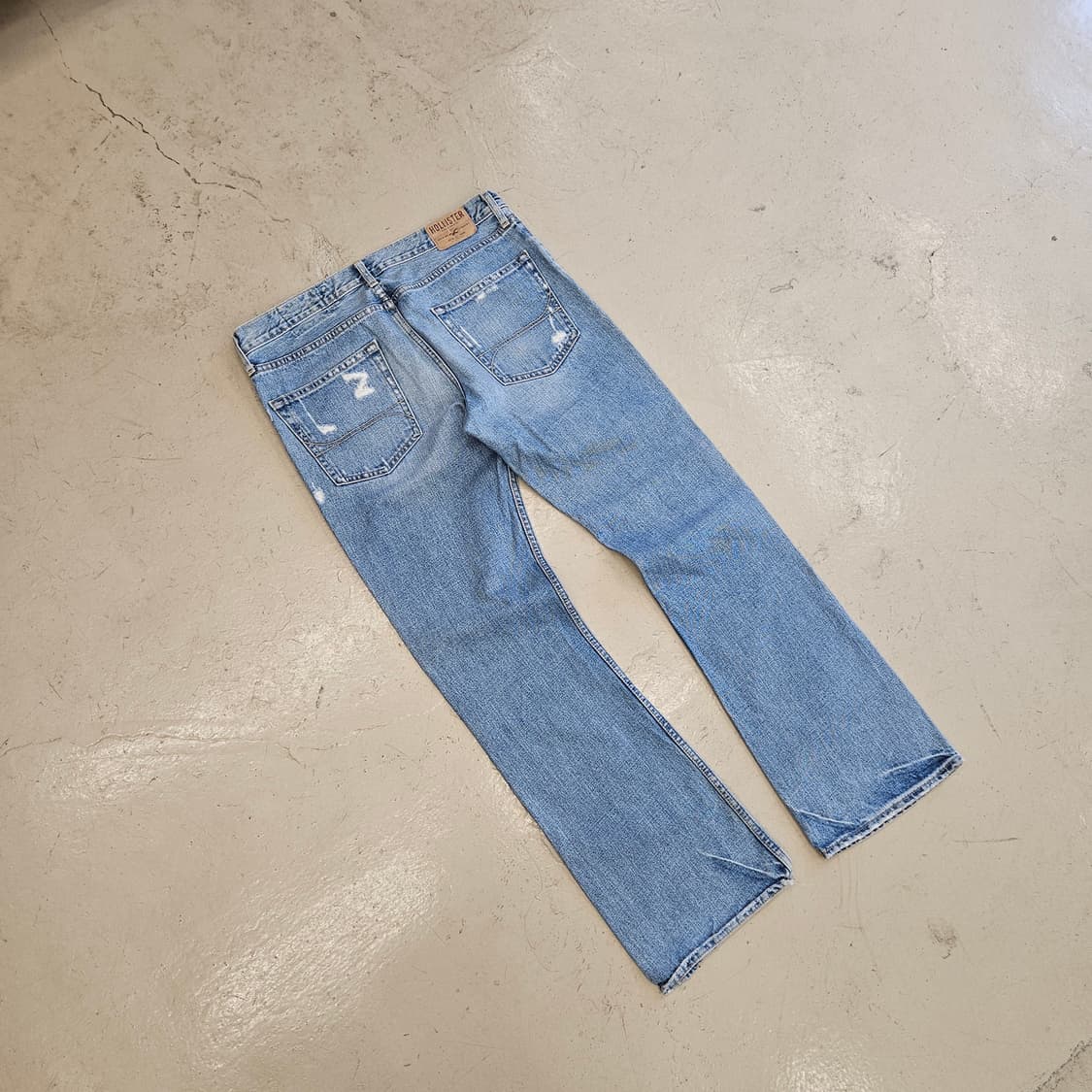 HOLLISTER 홀리스터 데님 부츠컷 연청 데미지 빈티지 36인치 상품이미지5