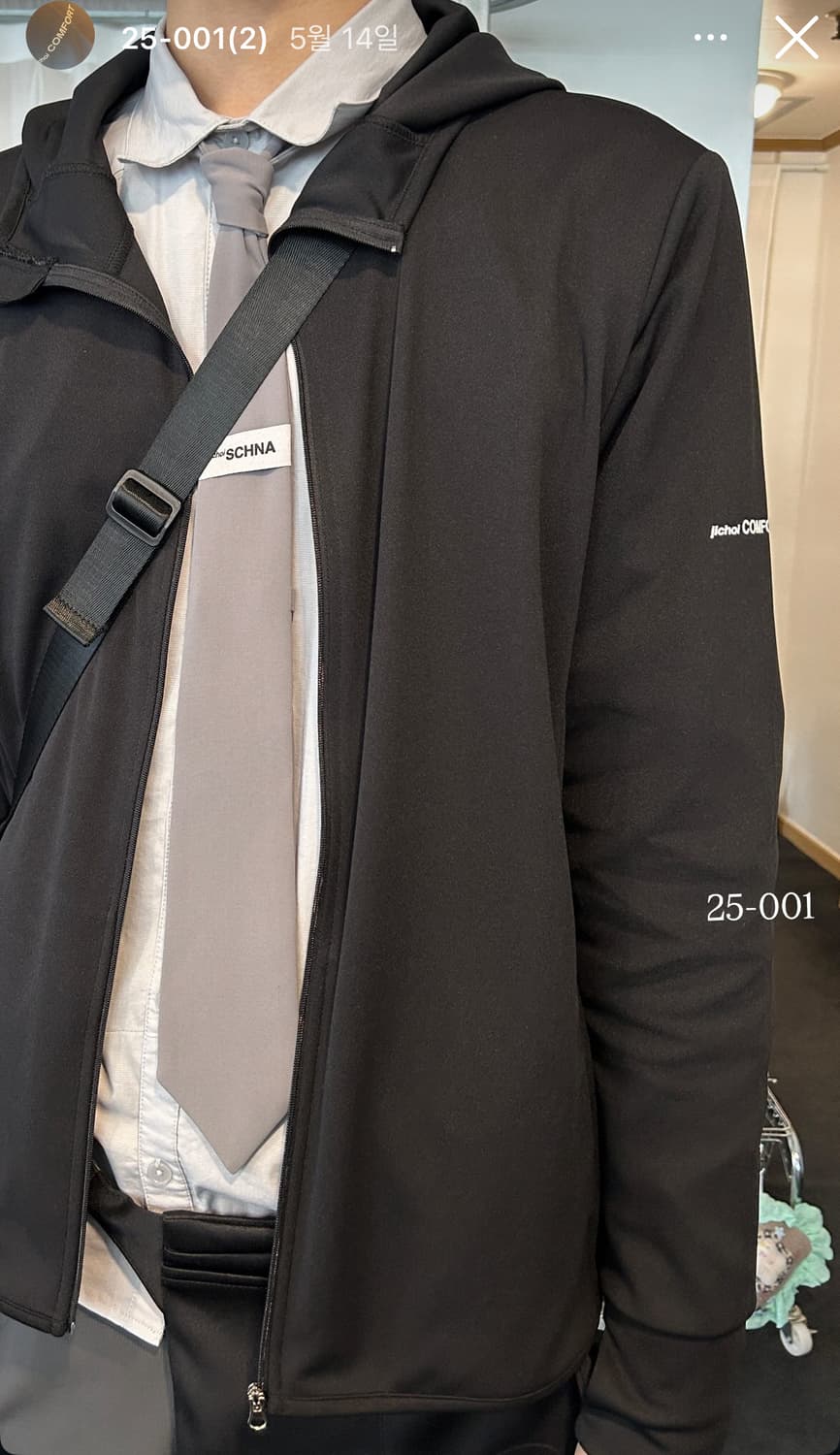 지초이25-001 easy wind hoodie black/size1 상품이미지2
