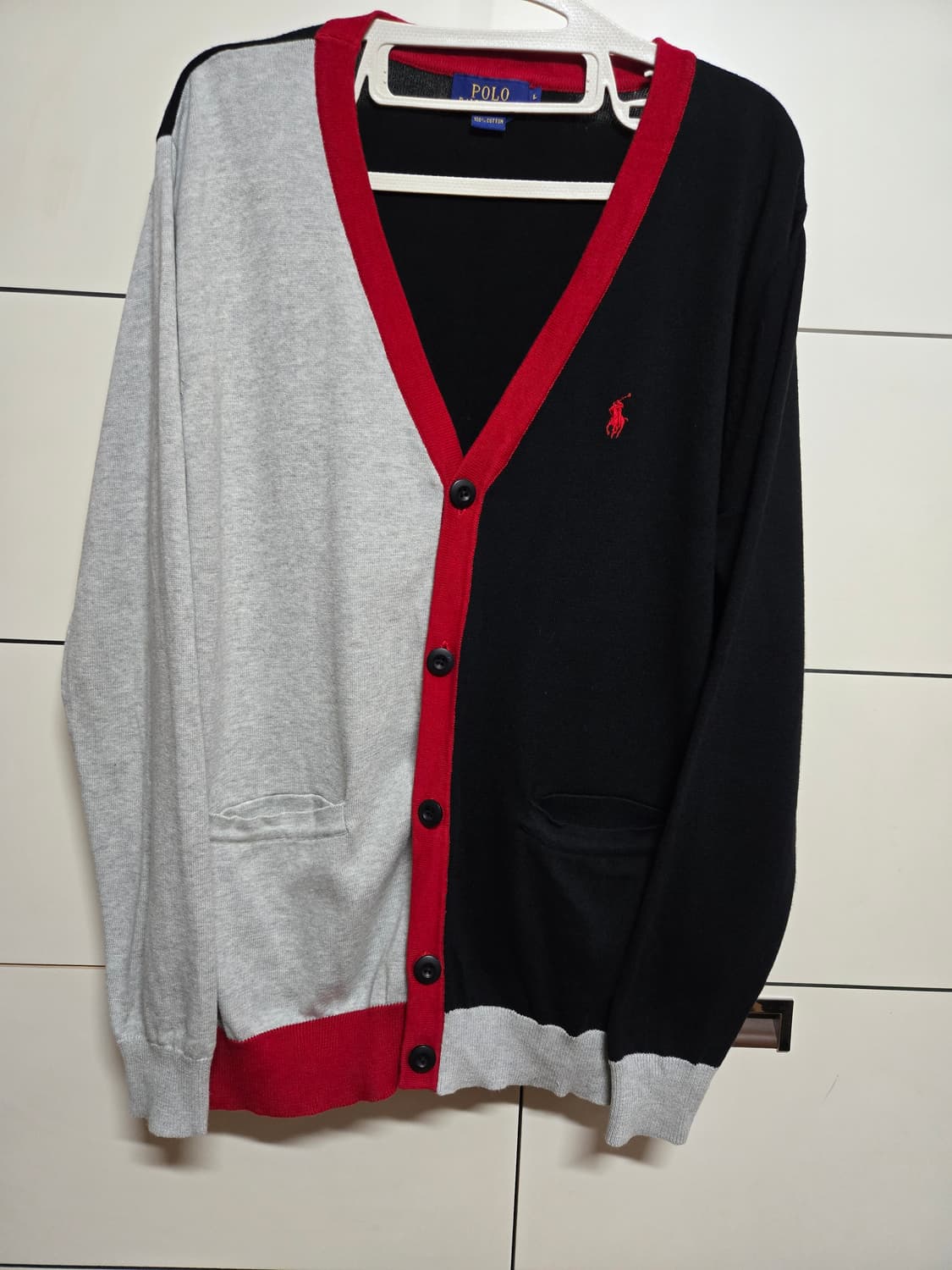 폴로 랄프로렌 정품 코튼 배색 가디건 상품이미지2