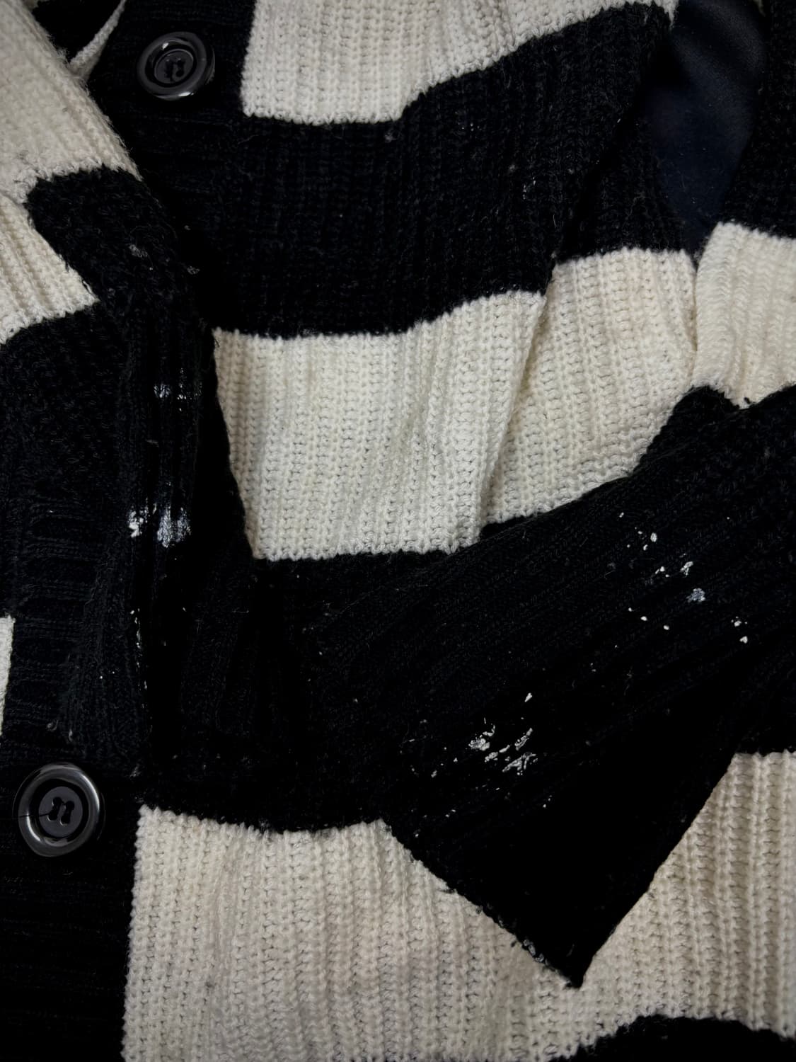 Black&White Stripe Hoodie Knit Cardigan 상품이미지6