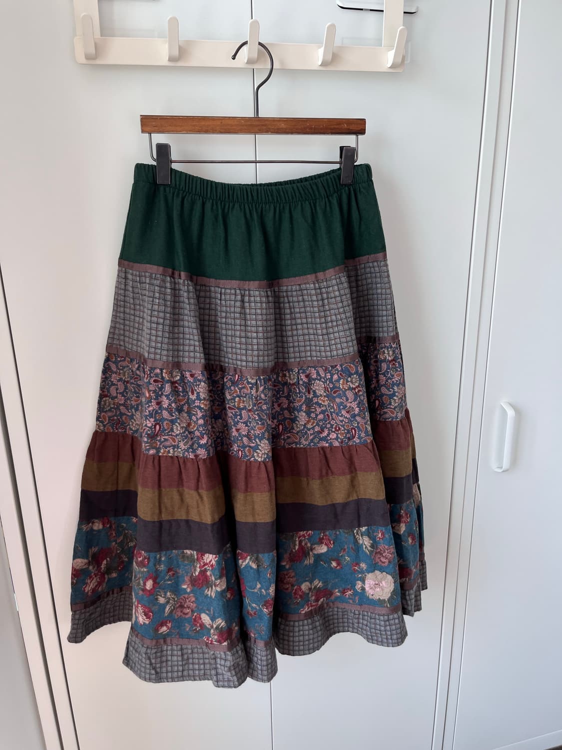 Vintage 그린 잔꽃 모리걸 패치 스커트 상품이미지8