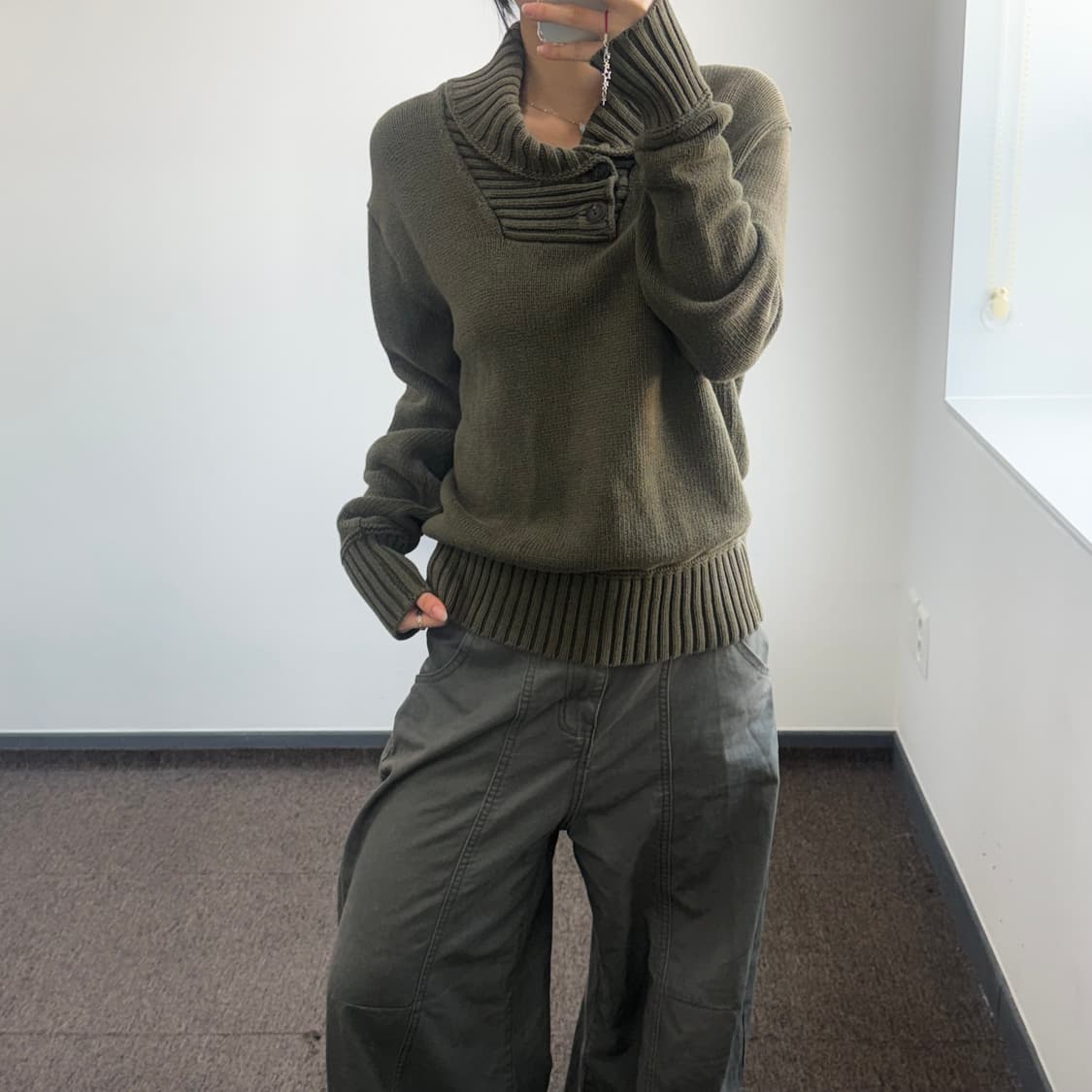 Polo 폴로 버튼업 카키 니트 상품이미지2