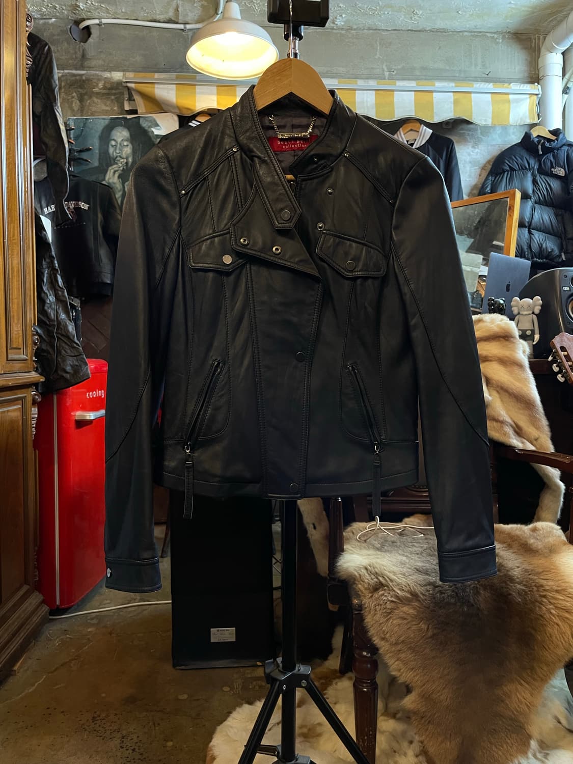 besti belli 양가죽 바이커 자켓 블랙 상품이미지1