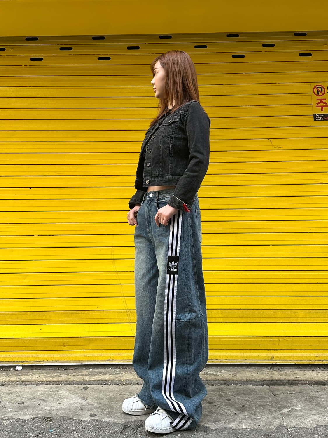 컷팅 삼선줄 커스텀 데님 팬츠 상품이미지2