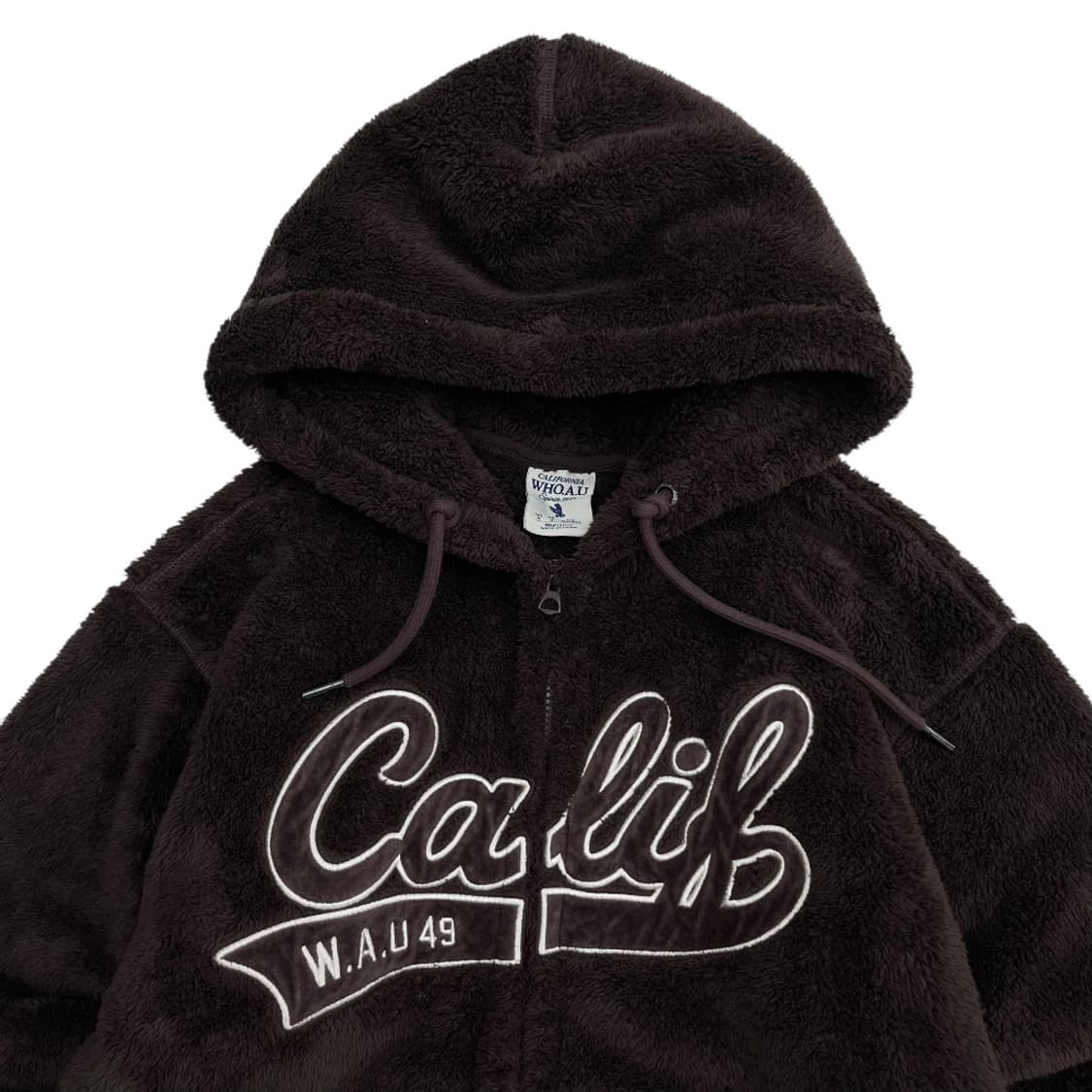 후아유 센터로고 브라운 후리스 후드집업 S 상품이미지6