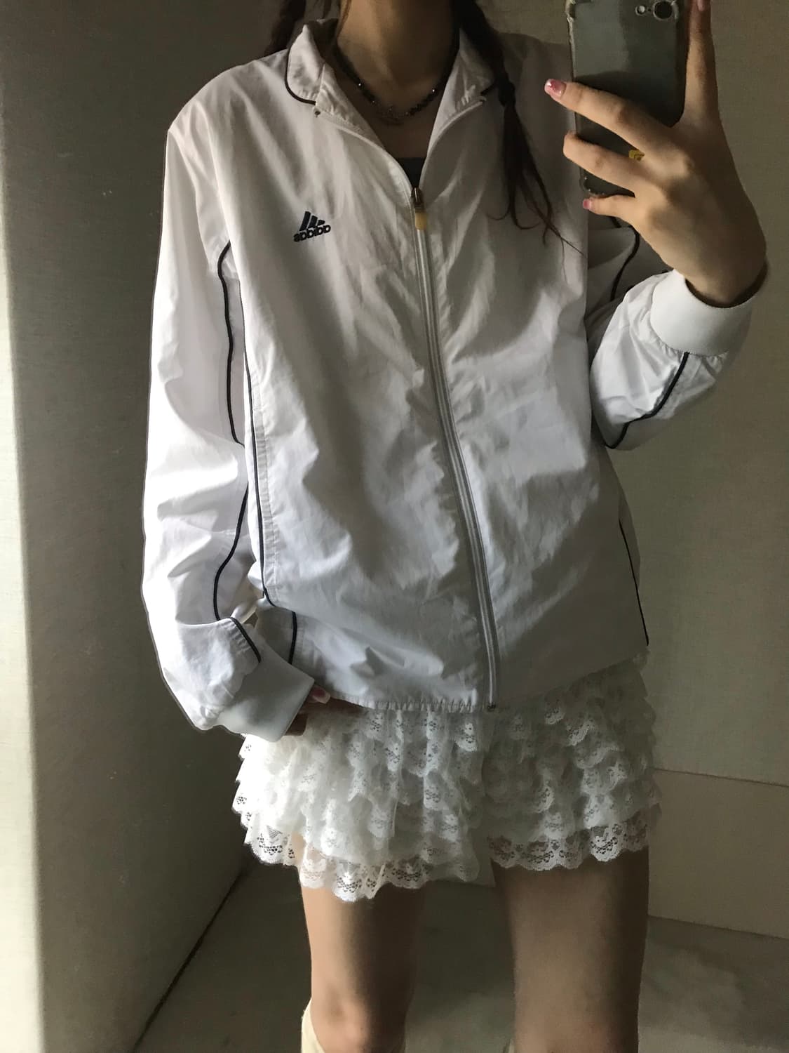아디다스 00s 화이트 바람막이 상품이미지1