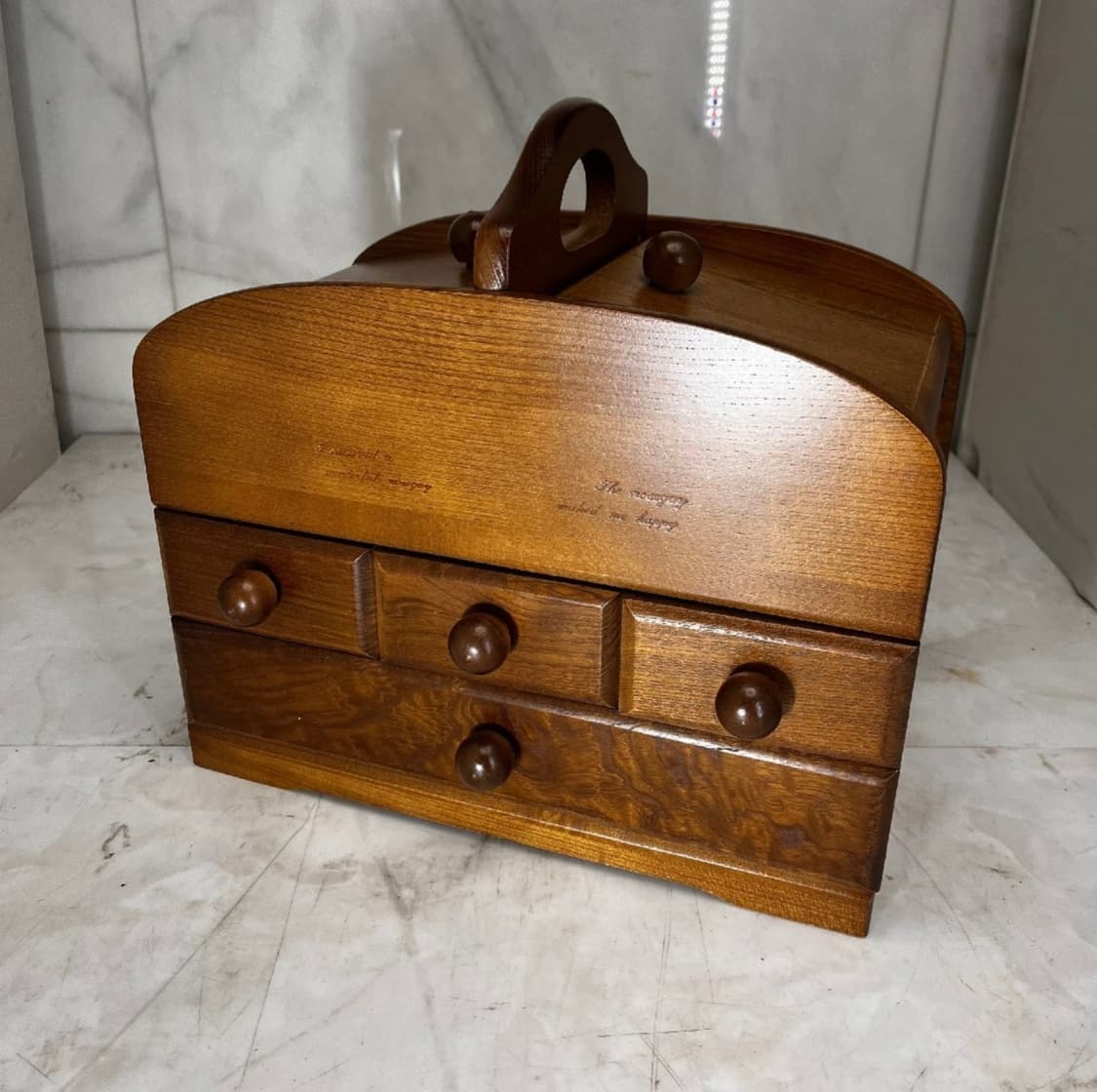 슈케어박스 원목 보관함 3단 라운드 상품이미지2