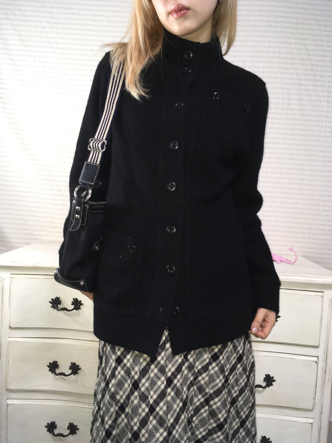 일본빈티지 울 버튼 포켓 가디건 상품이미지2