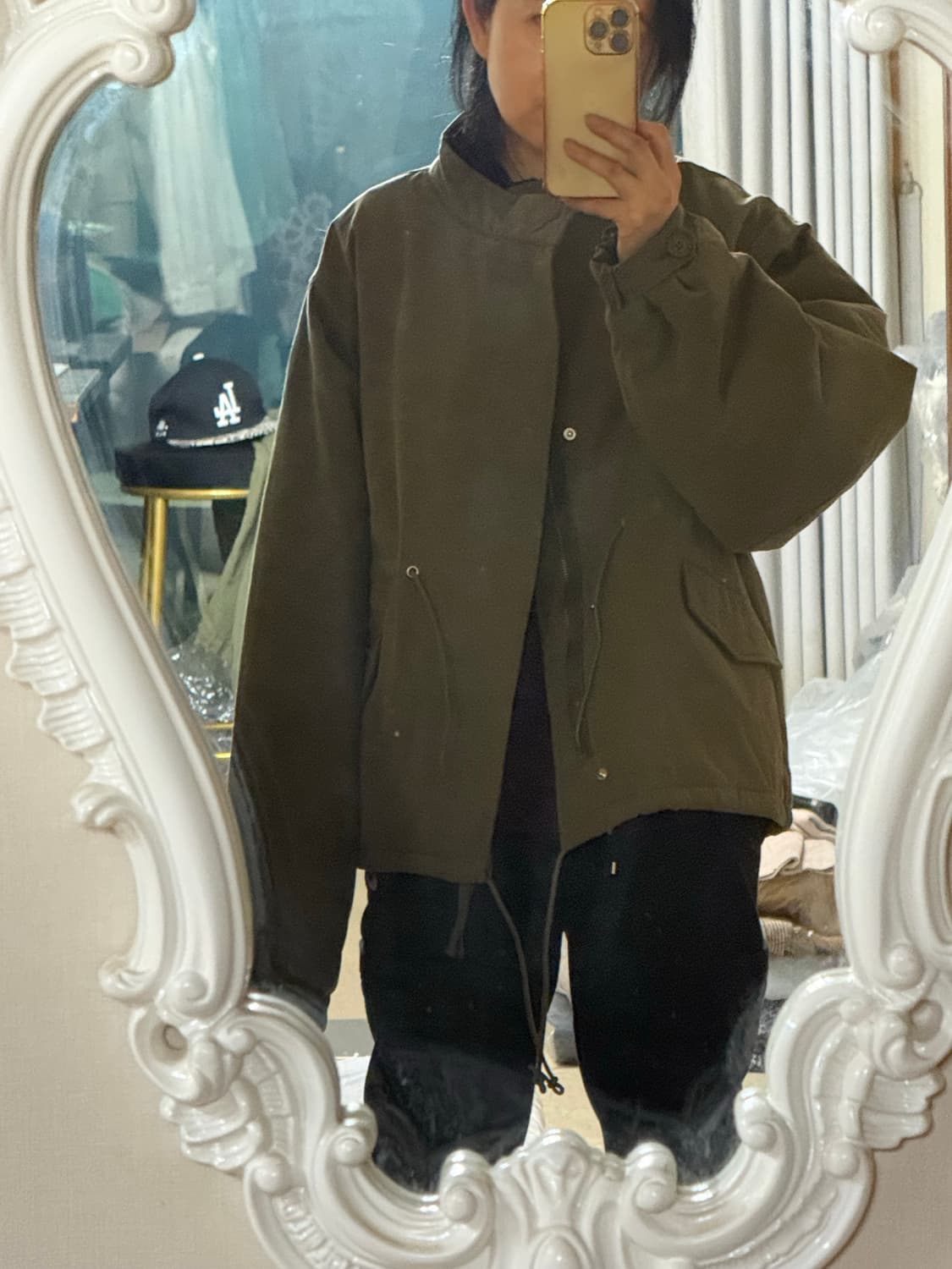 라퍼지  숏 야상 점퍼재킷   M  66   미착용  상품이미지7