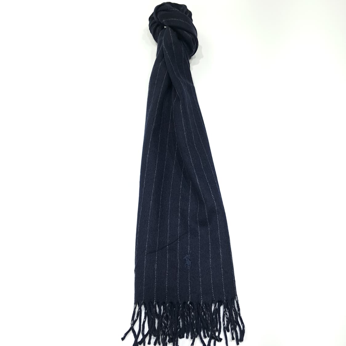 MX461 폴로 이태리판 캐시미어울 핀스트라이프 네이비 머플러 목도리 상품이미지5