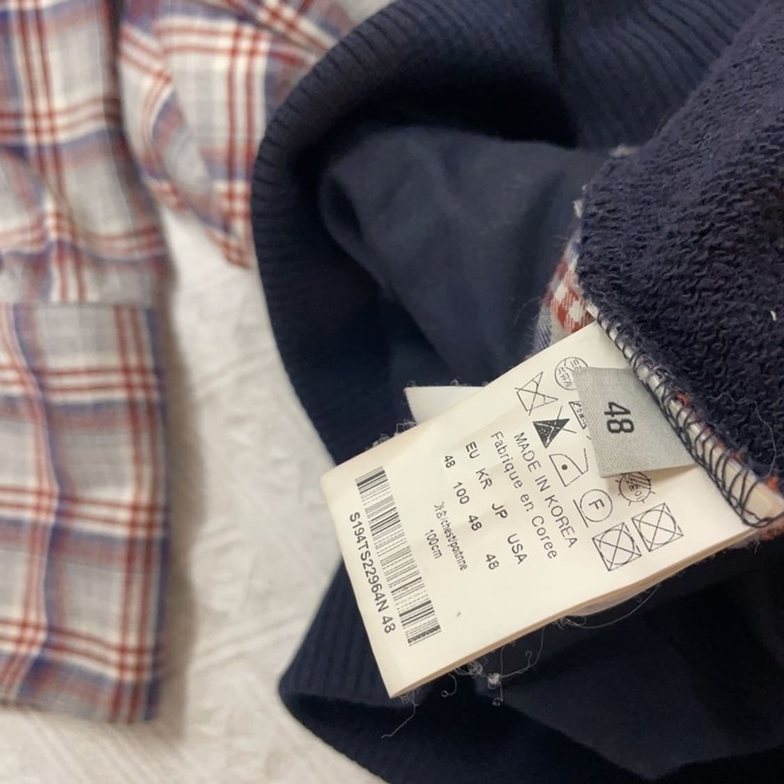 [105] 솔리드옴므 체크 셔츠 레이어드 맨투맨 상품이미지5