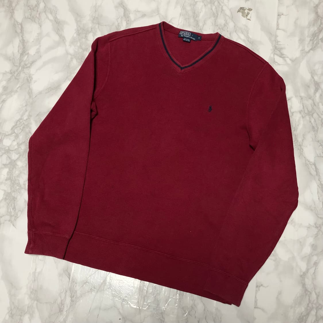 폴로 랄프로렌 버건디 맨투맨 니트 상품이미지2