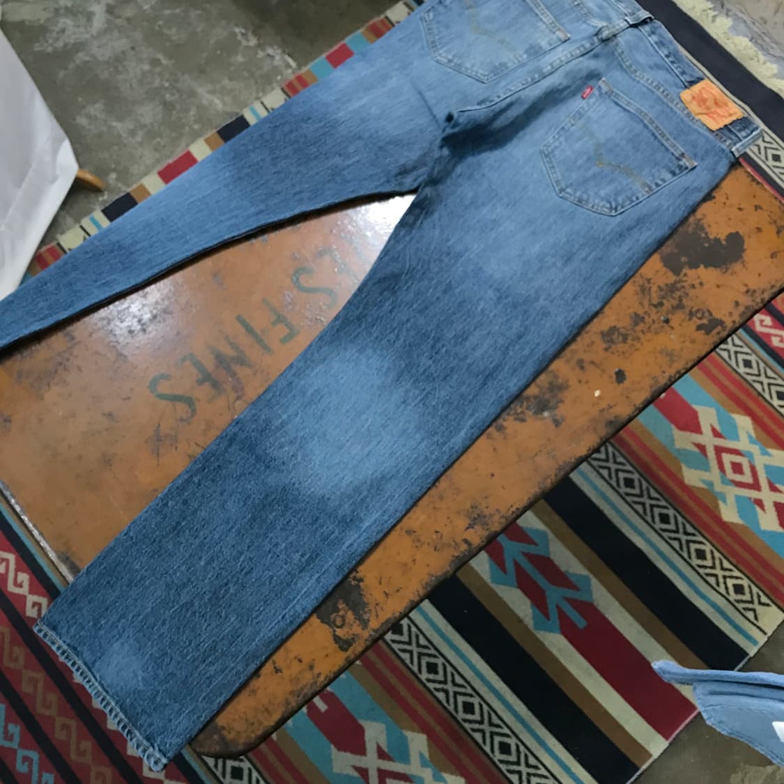 리바이스 501 다크 중청 데님 팬츠 허리 37 사이즈  상품이미지3