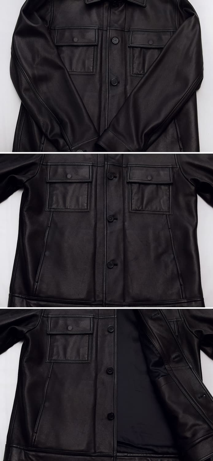 신품급) 아페쎄 (A.P.C) 저스틴 레더 트러커 자켓 (100+) 상품이미지5